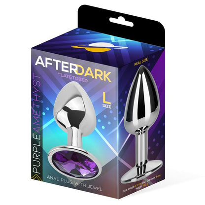 AFTERDARK - BUTT PLUG WITH JEWEL PURPLE AMETHYST SIZE L ALUMINIUM