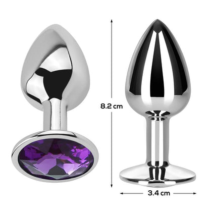 AFTERDARK - BUTT PLUG WITH JEWEL PURPLE AMETHYST SIZE M ALUMINIUM