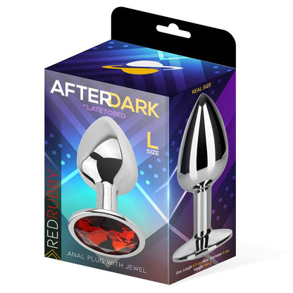 AFTERDARK - BUTT PLUG WITH JEWEL RED RUBBY SIZE L ALUMINIUM