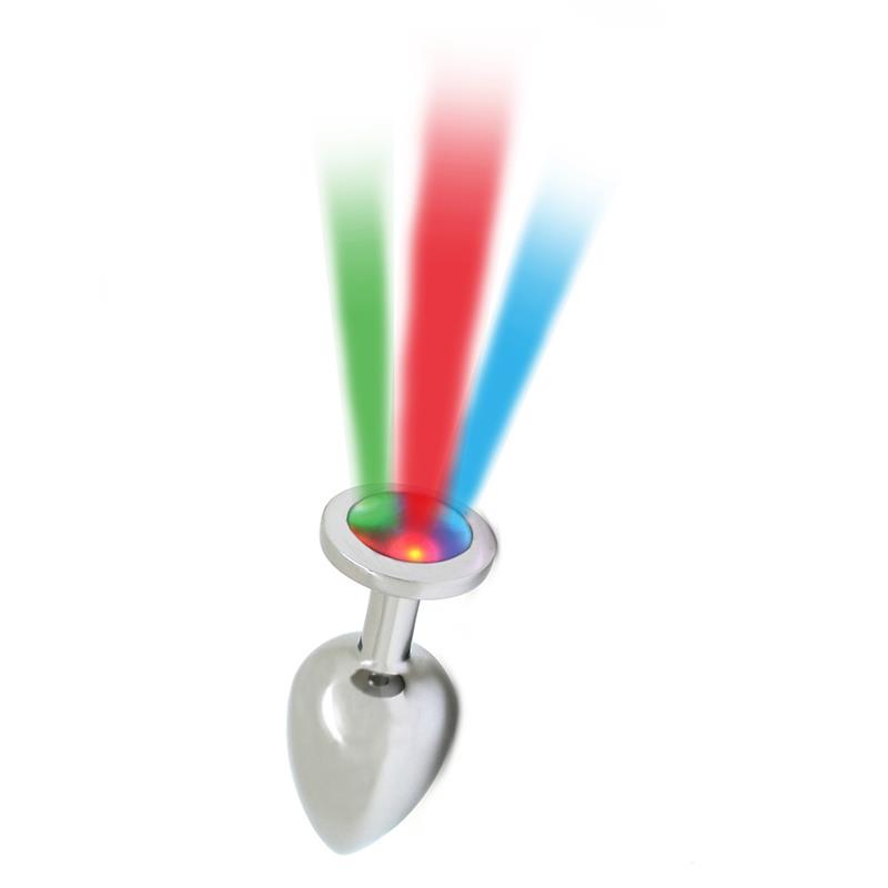 BONDAGE PLAY - BUTT PLUG WITH LED LIGHTS PISA SILVER
