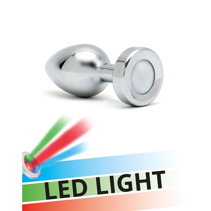 BONDAGE PLAY - BUTT PLUG WITH LED LIGHTS PISA SILVER
