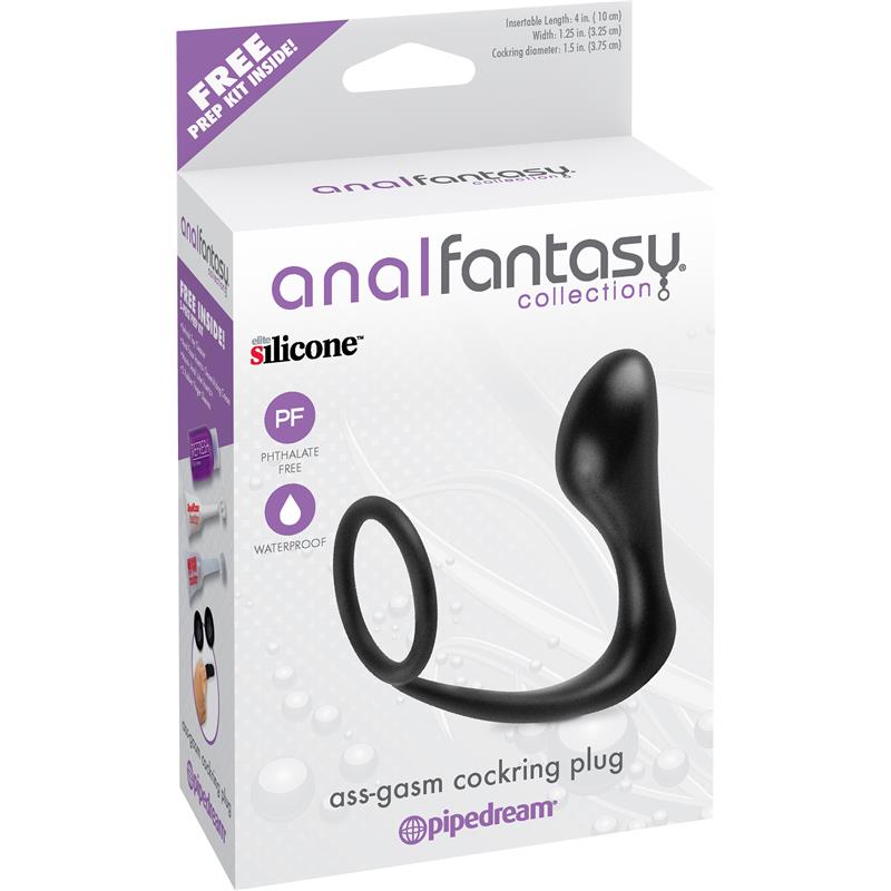 ANAL FANTASY COLLECT. - BUTT PLUG WITH PENIS RING ASS-GASM BLACK