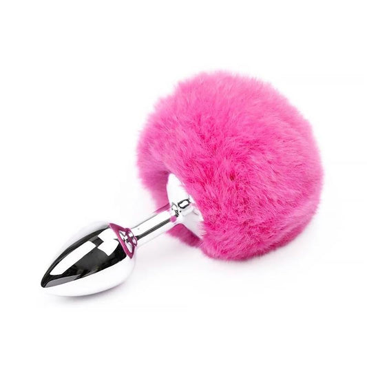 AFTERDARK - BUTT PLUG WITH POMPON PINK SIZE S