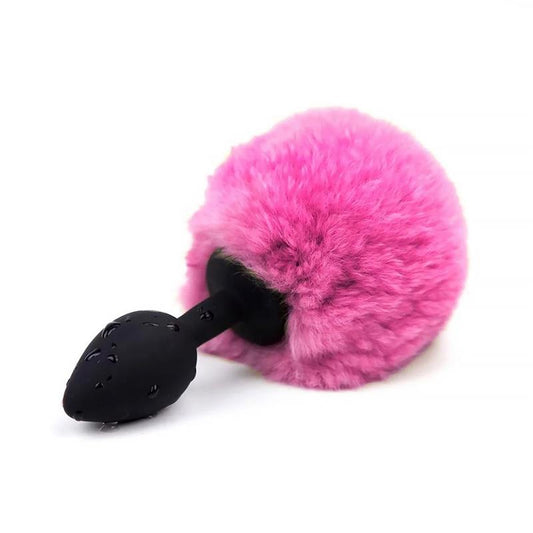 AFTERDARK - BUTT PLUG WITH POMPON PINK SIZE S