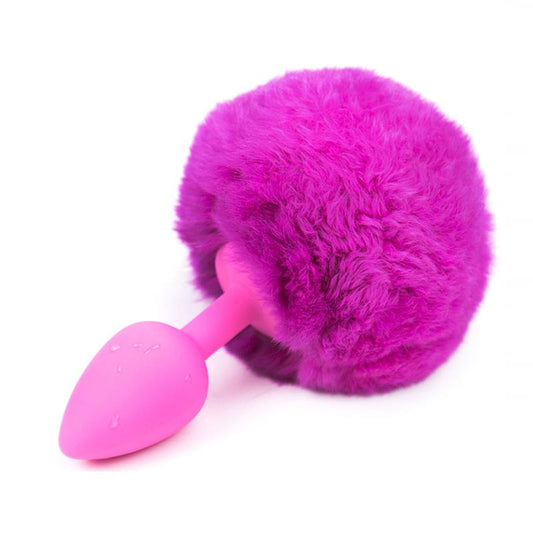 AFTERDARK - BUTT PLUG WITH POMPON PURPLE SIZE S