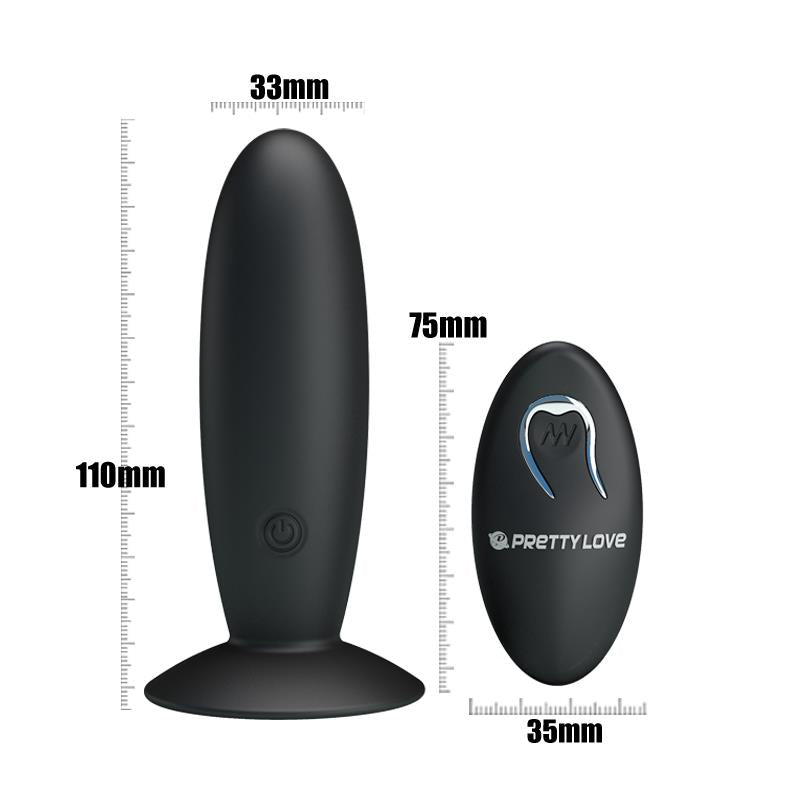 PRETTYLOVE - BUTT PLUG WITH REMOTE CONTROL BLACK
