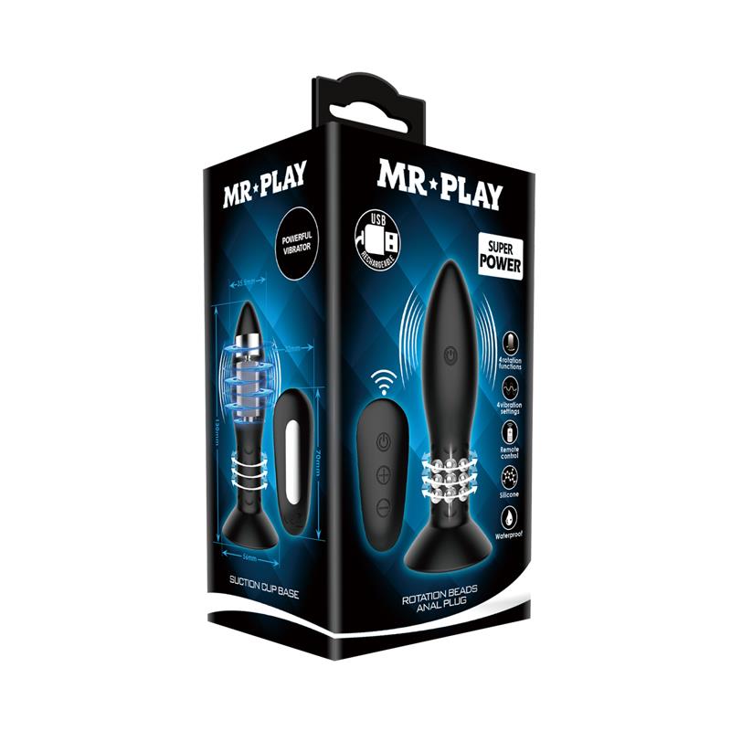 MR PLAY - PLUG WITH BLACK ROTATING BALLS REMOTE CONTROL