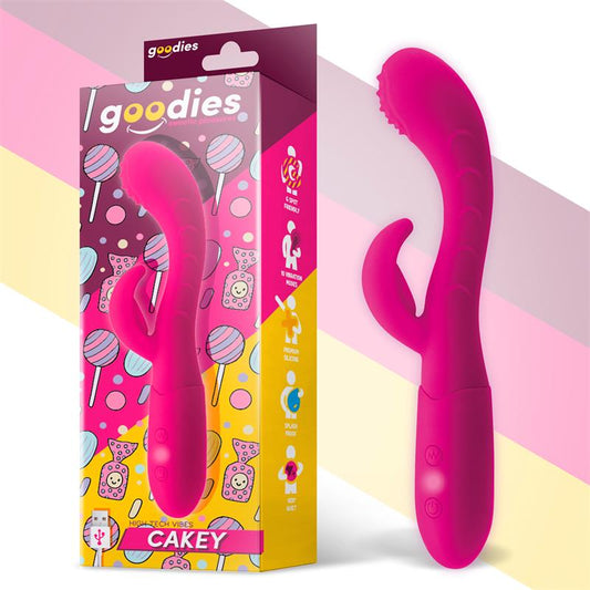 GOODIES - CAKEY G-SPOT AND RABBIT VIBE USB SILICONE FUCHSIA