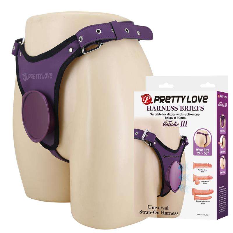 PRETTY LOVE - CALUDIO III UNIVERSAL STRAPON HARNESS PURPLE