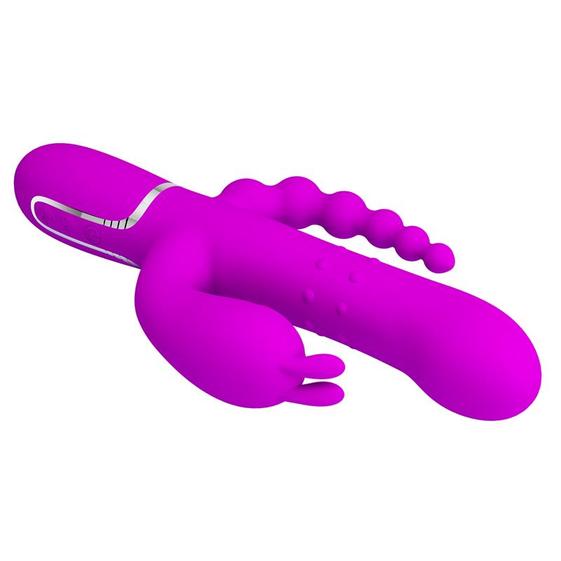 PRETTYLOVE - CAMMY 4 IN 1 VIBE WITH ROTATING BALLS AND ANAL CHAIN