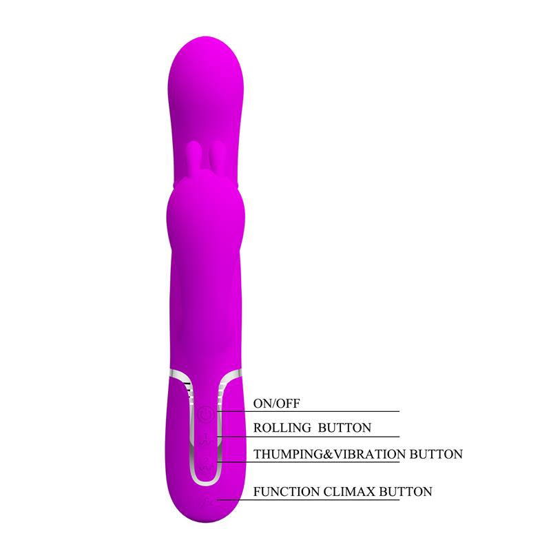 PRETTYLOVE - CAMMY 4 IN 1 VIBE WITH ROTATING BALLS AND ANAL CHAIN