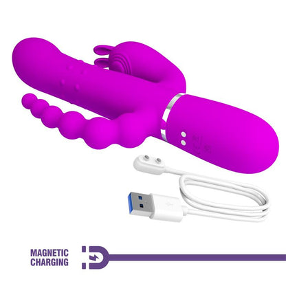 PRETTYLOVE - CAMMY 4 IN 1 VIBE WITH ROTATING BALLS AND ANAL CHAIN