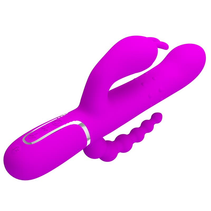 PRETTYLOVE - CAMMY 4 IN 1 VIBE WITH ROTATING BALLS AND ANAL CHAIN