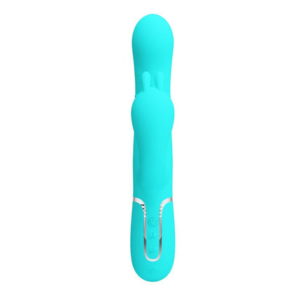 PRETTYLOVE - CAMMY TRIPPLE RABBIT VIBRATOR WITH BEADS TURQUOISE