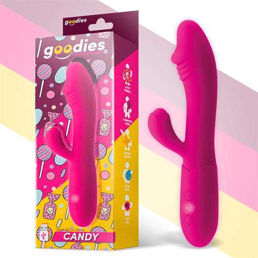GOODIES - CANDY G-SPOT RABBIT VIBE USB SILICONE FUCSHIA