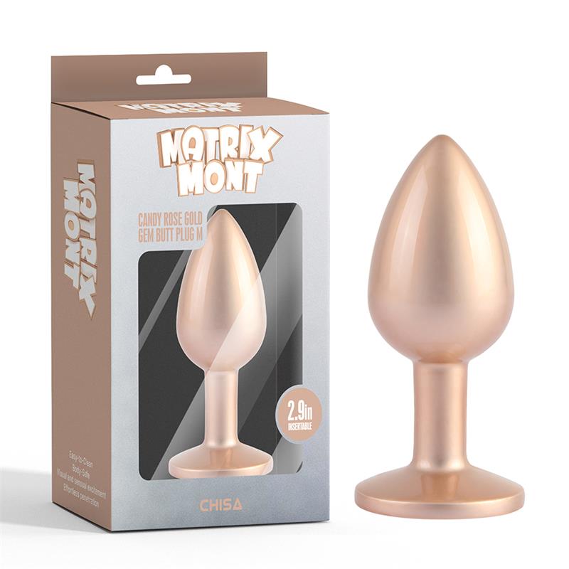CHISA - CANDY ROSE GOLD GEM BUTT PLUG SIZE M