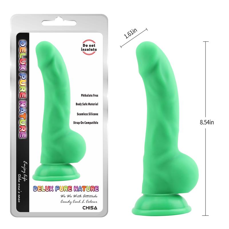CHISA - CARL.L LIQUID SILICONE DILDO GREEN 21.7CM