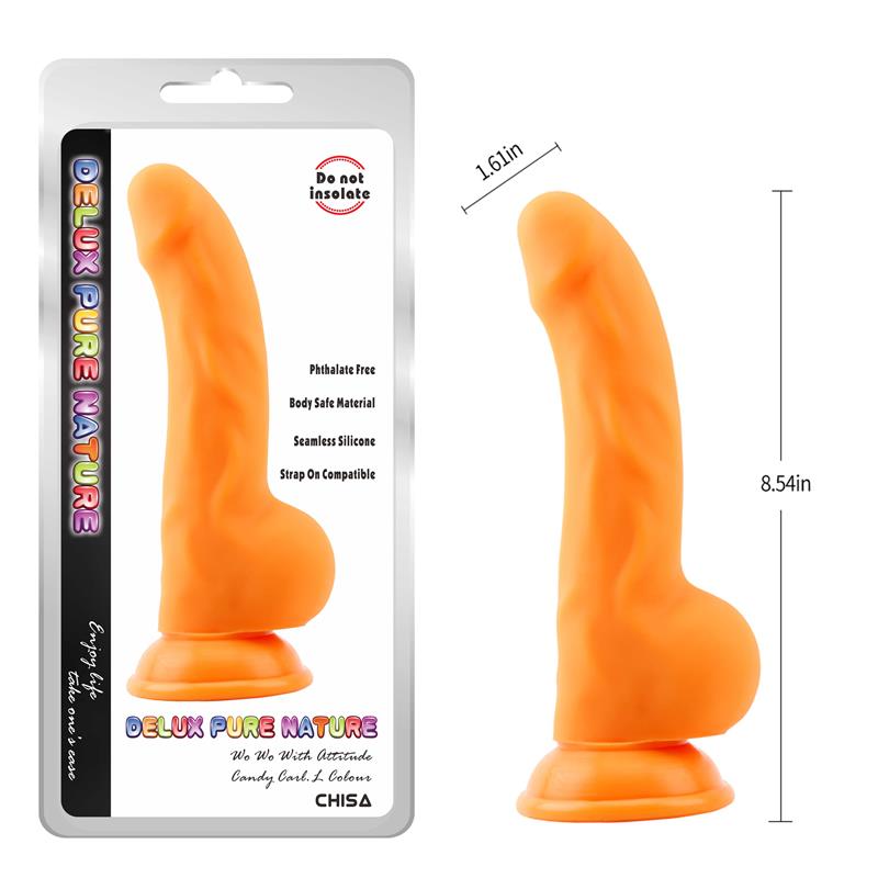 CHISA - CARL.L LIQUID SILICONE DILDO ORANGE 21.7CM