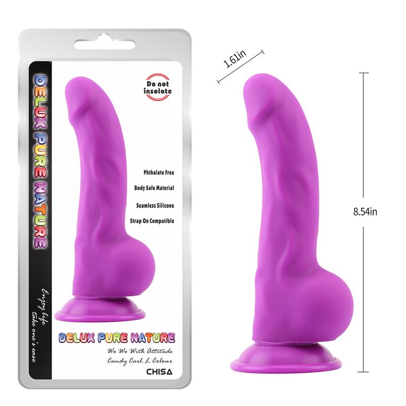 CHISA - CARL.L LIQUID SILICONE DILDO PURPLE 21.7CM