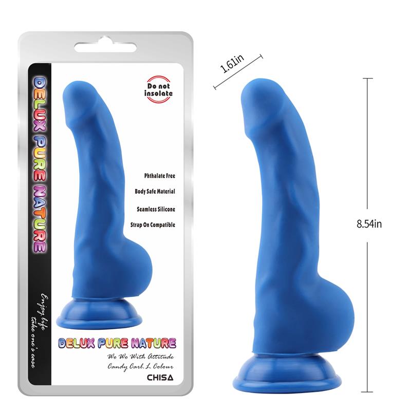 CHISA - CARL.L UID SILICONE DILDO BLUE 21.7CM