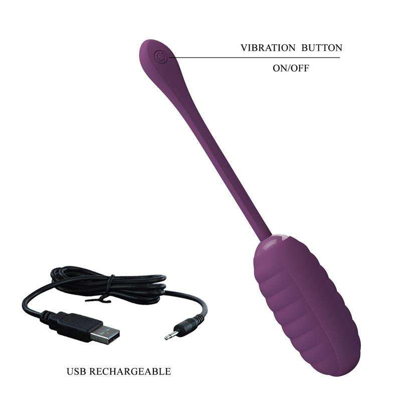 PRETTY LOVE - CASPER PURPLE RECHARGEABLE VIBRATING EGG