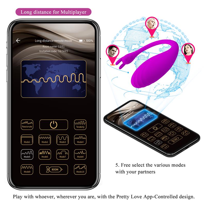 PRETTYLOVE - CATALINA VIBRATING EGG WITH APP PINK