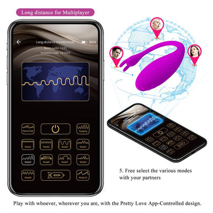 PRETTYLOVE - CATALINA VIBRATING EGG WITH APP PINK