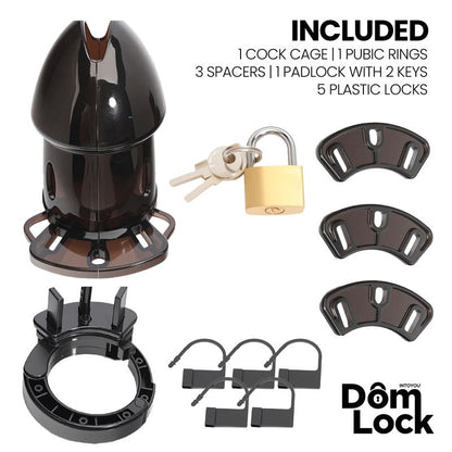 DOMLOCK - CELL CHASTITY CAGE WITH SPACERS