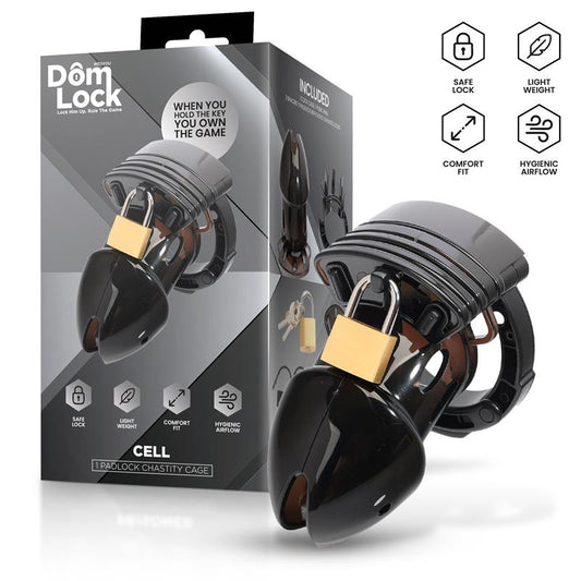 DOMLOCK - CELL CHASTITY CAGE WITH SPACERS