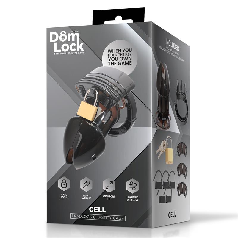 DOMLOCK - CELL CHASTITY CAGE WITH SPACERS