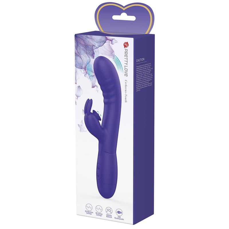PRETTYLOVE - CERBERUS YOUTH LICKING RABBIT VIBRATOR