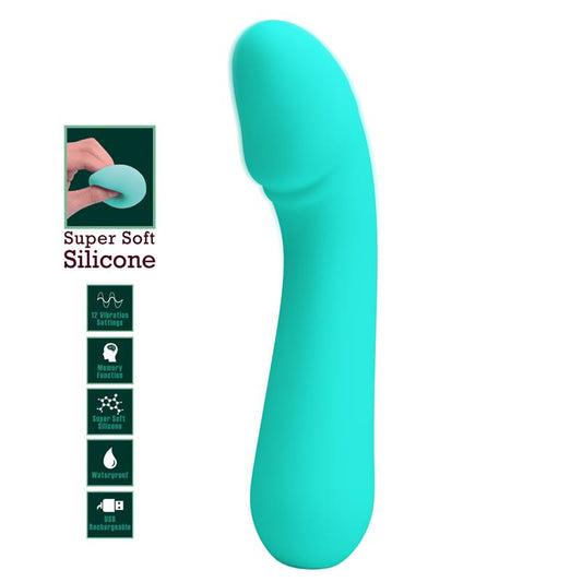 PRETTY LOVE - CETUS RECHARGEABLE VIBRATOR AQUA GREEN