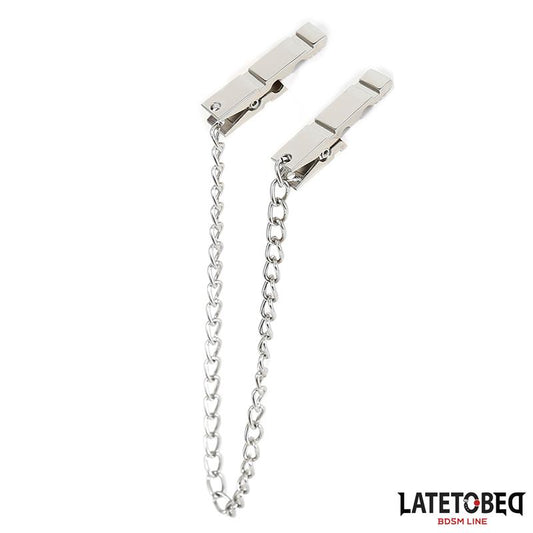 LATETOBED BDSM LINE - CHAIN NIPPLE CLAMPS ZINC 40.5CM