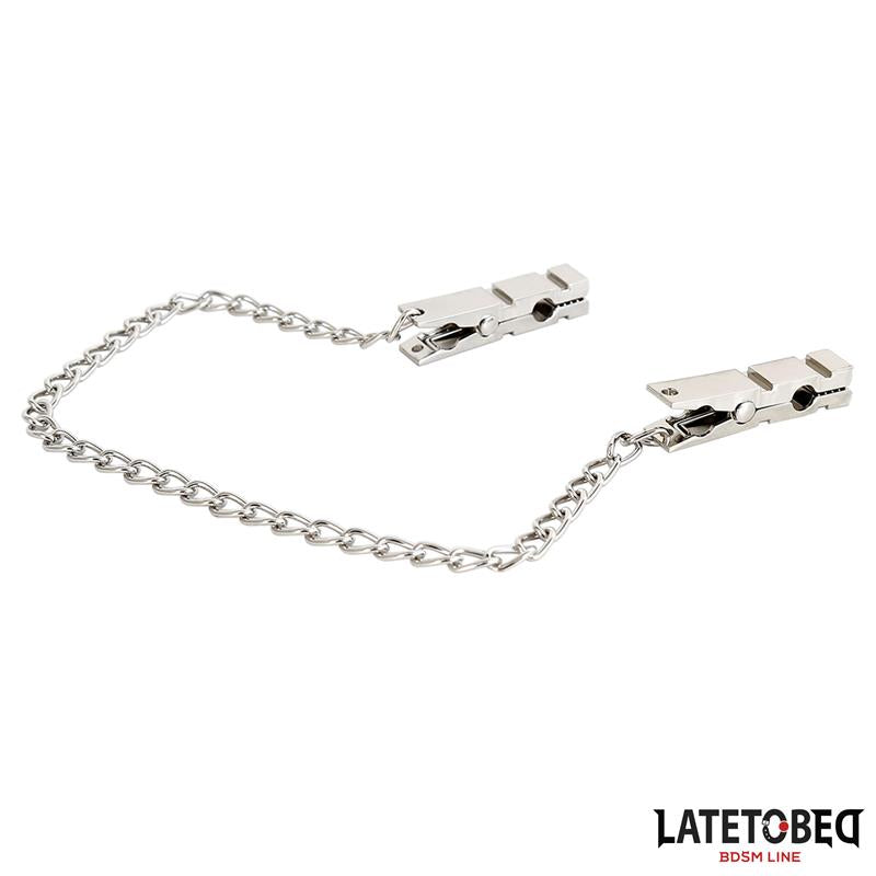 LATETOBED BDSM LINE - CHAIN NIPPLE CLAMPS ZINC 40.5CM
