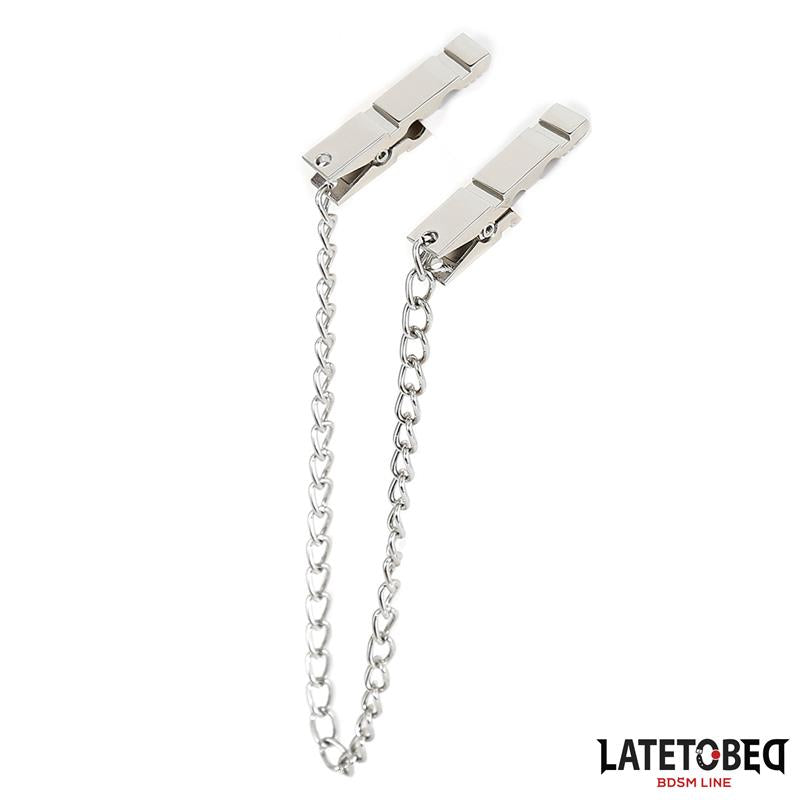 LATETOBED BDSM LINE - CHAIN NIPPLE CLAMPS ZINC 40.5CM