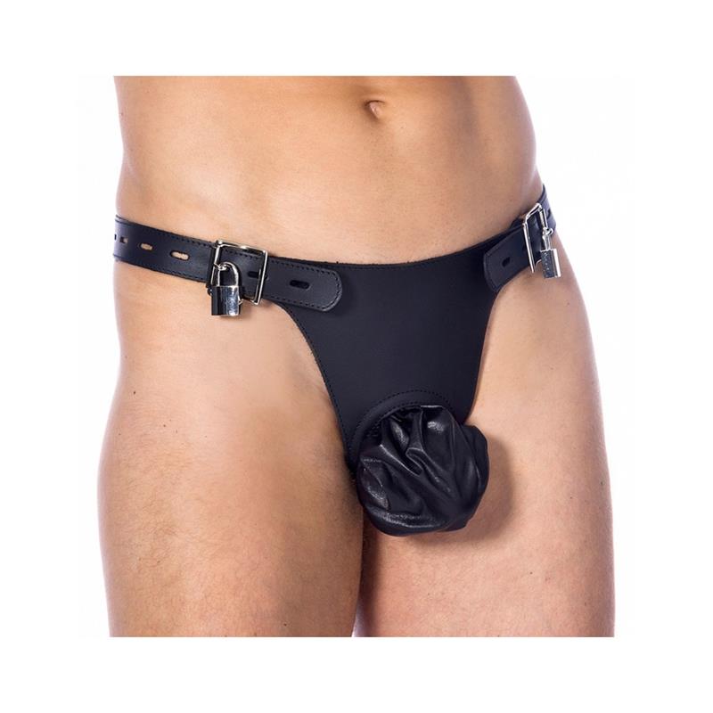 BONDAGE PLAY - CHASTITY BELT WITH PADLOCKS ADJUSTABLE