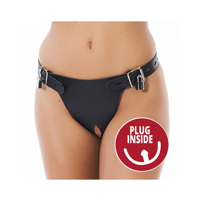 BONDAGE PLAY - CHASTITY BRIEFS WITH ANAL PLUG