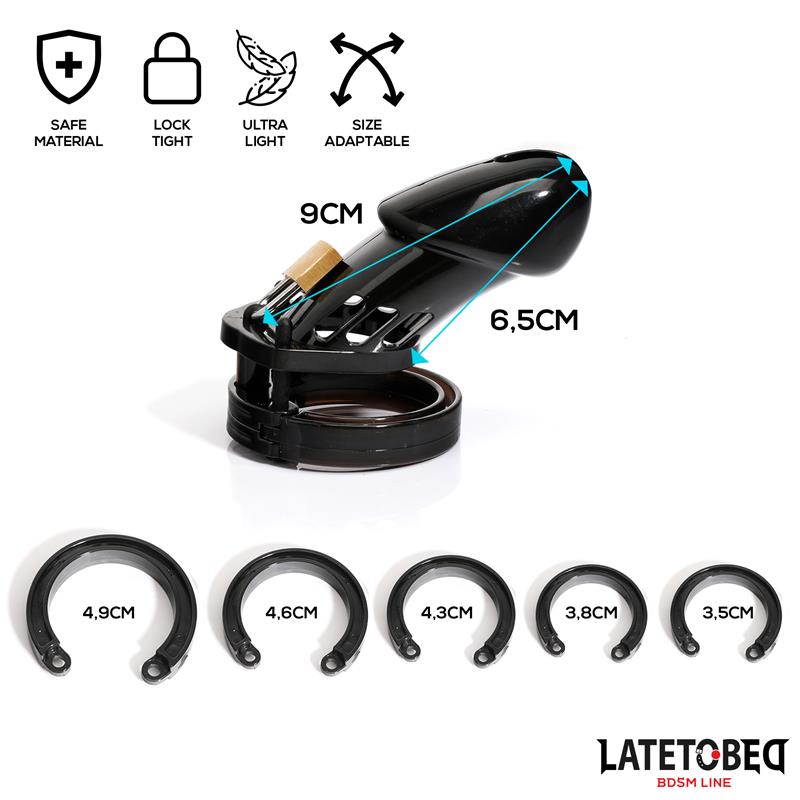 LATETOBED BDSM LINE - CHASTITY PENIS CAGE LONG BLACK