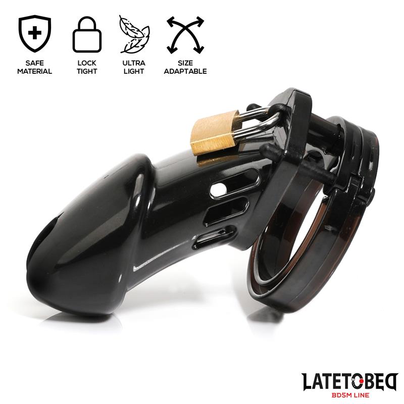 LATETOBED BDSM LINE - CHASTITY PENIS CAGE LONG BLACK