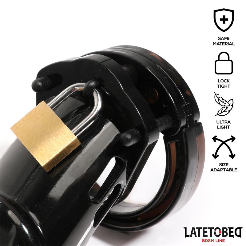 LATETOBED BDSM LINE - CHASTITY PENIS CAGE LONG BLACK