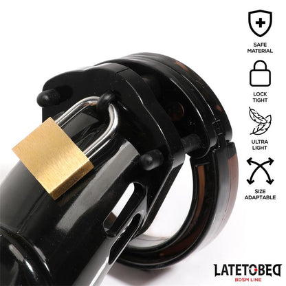 LATETOBED BDSM LINE - CHASTITY PENIS CAGE LONG BLACK