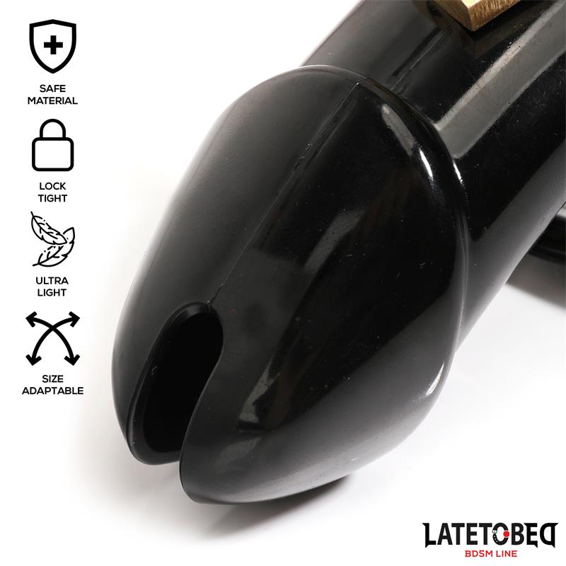 LATETOBED BDSM LINE - CHASTITY PENIS CAGE LONG BLACK
