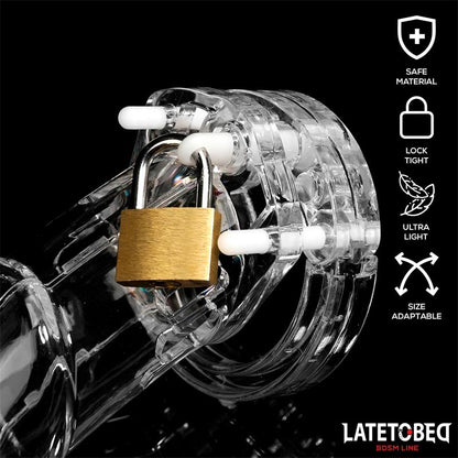 LATETOBED BDSM LINE - CHASTITY PENIS CAGE LONG CLEAR
