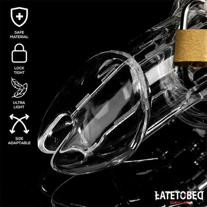 LATETOBED BDSM LINE - CHASTITY PENIS CAGE LONG CLEAR