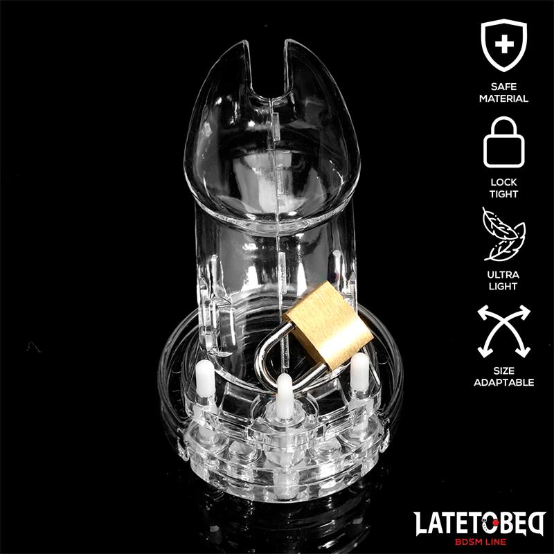 LATETOBED BDSM LINE - CHASTITY PENIS CAGE LONG CLEAR