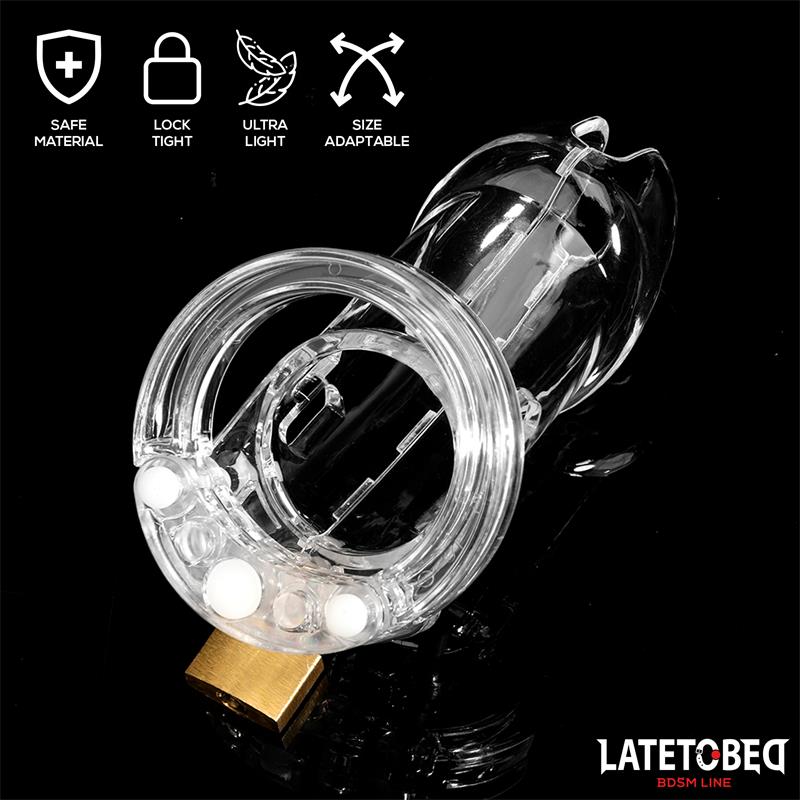 LATETOBED BDSM LINE - CHASTITY PENIS CAGE LONG CLEAR