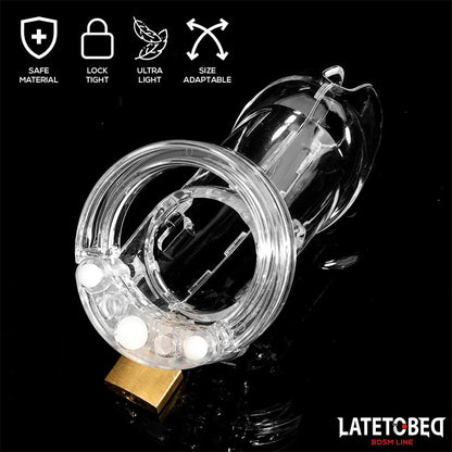 LATETOBED BDSM LINE - CHASTITY PENIS CAGE LONG CLEAR