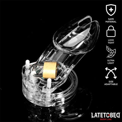 LATETOBED BDSM LINE - CHASTITY PENIS CAGE LONG CLEAR
