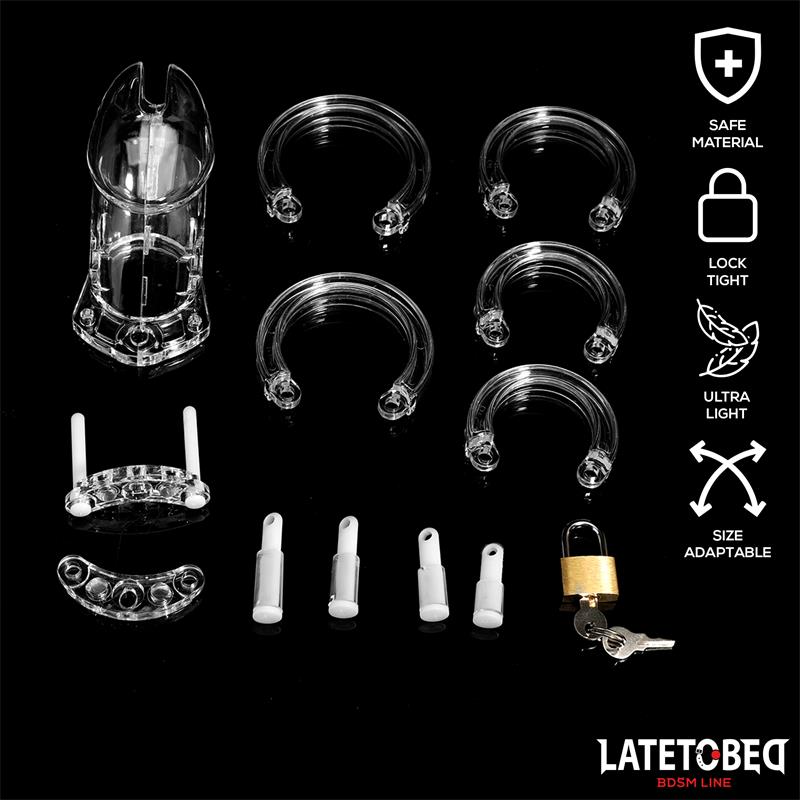 LATETOBED BDSM LINE - CHASTITY PENIS CAGE LONG CLEAR