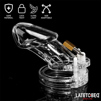 LATETOBED BDSM LINE - CHASTITY PENIS CAGE LONG CLEAR